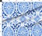 Art Nouveau Floral Botanical Classic Traditional Faux Tiles Mediterranean Damask Blue And White Spring Summer Large Scale Custom Printed Fabric by Spoonflower Various Fabrics by the Yard or Fat Quarter